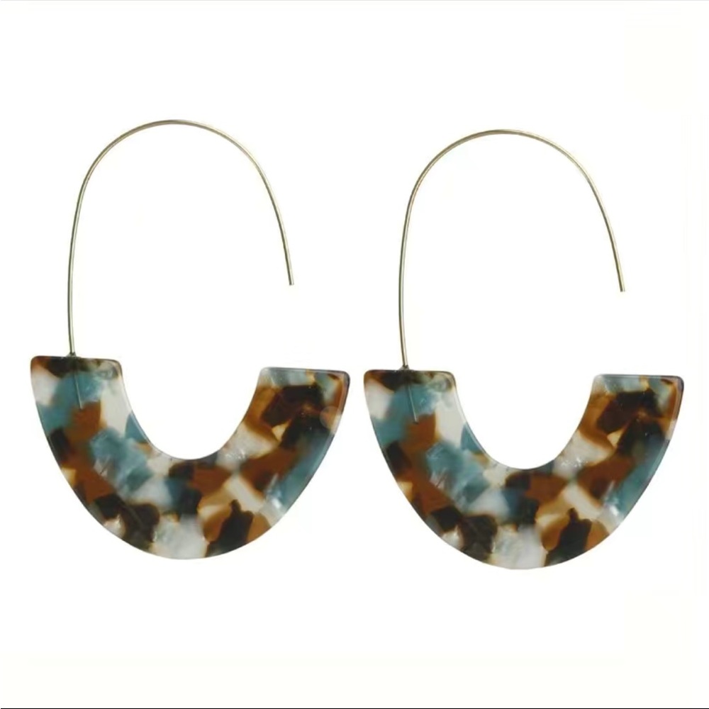 Acetate Board Design Hoop Earrings Minimalist Leisure Style Resin Jewelry Trendy